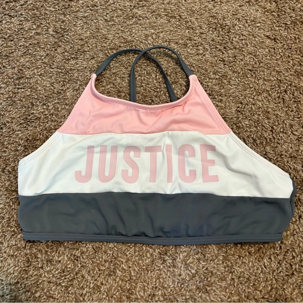 Girl’s Justice Gray and Pink Bikini Size 18